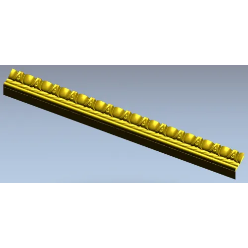 Classic Bead & Rope Baguette - STL 3D Model for CNC