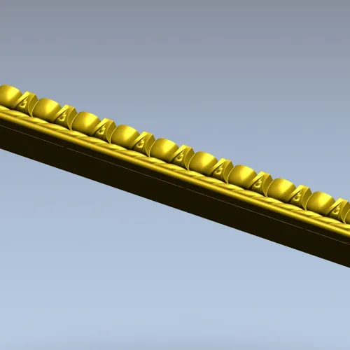 Classic Bead & Rope Baguette - STL 3D Model for CNC