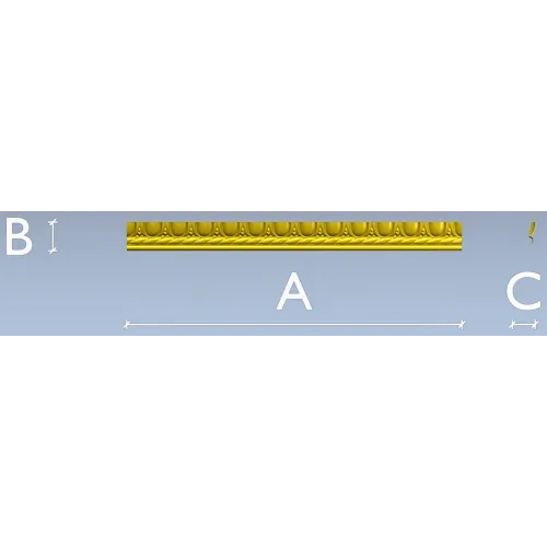 Classic Bead & Rope Baguette - STL 3D Model for CNC