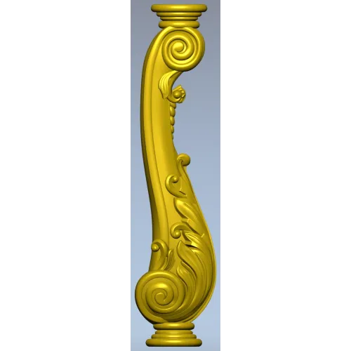 Carved Cabriole Leg STL Model for CNC