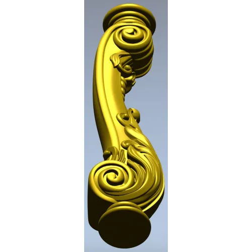 Carved Cabriole Leg STL Model for CNC