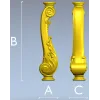 Carved Cabriole Leg STL Model for CNC
