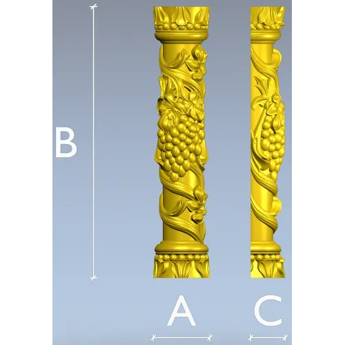 Балясина "Виноградная лоза" - 3D модель STL для ЧПУ