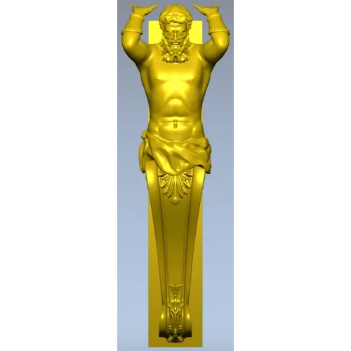 Декоративная 3D модель балясины-атланта в формате STL для ЧПУ
