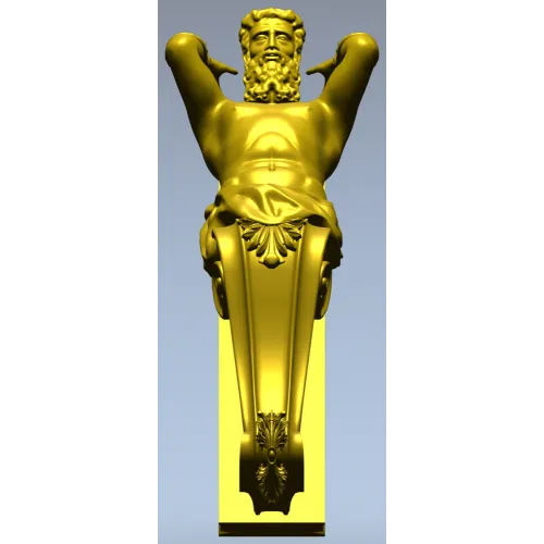 Декоративная 3D модель балясины-атланта в формате STL для ЧПУ