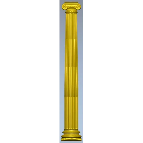 Ionic fluted column STL 3D model for CNC
