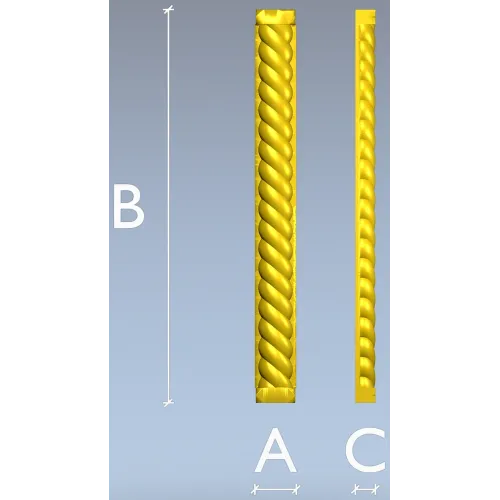 Rope-Twist Baluster STL 3D Model for CNC Milling