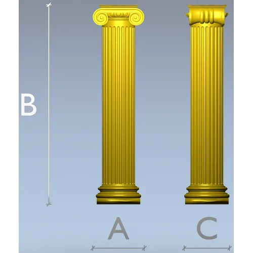 Ionic column STL 3D model for CNC router