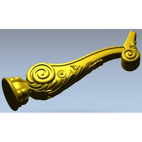 Ornate Acanthus Scroll STL model for CNC milling