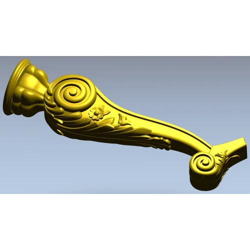 Ornate Acanthus Scroll STL model for CNC milling