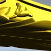 Ornate Acanthus Scroll STL model for CNC milling