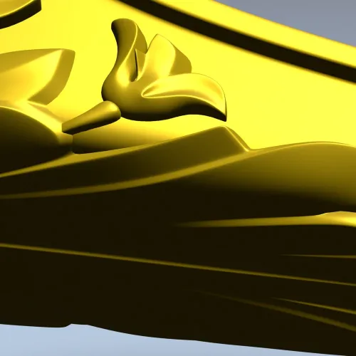 Ornate Acanthus Scroll STL model for CNC milling