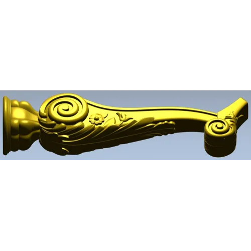 Ornate Acanthus Scroll STL model for CNC milling