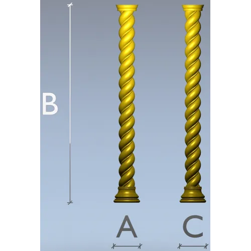 Spiral baluster 3D model STL for CNC routing