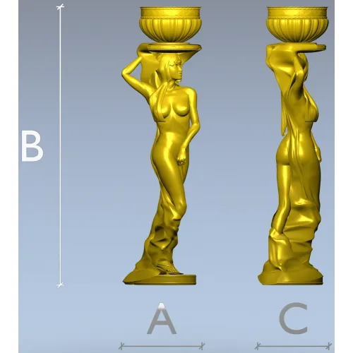 Кариатида с чашей - 3D модель STL для ЧПУ