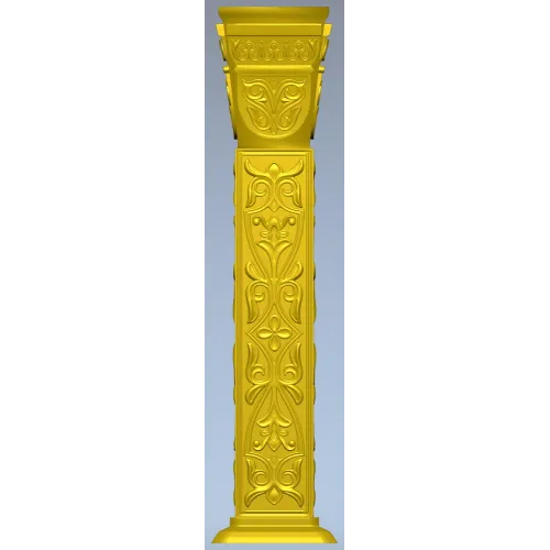 Ornate Floral Baluster 3D STL Model for CNC Carving