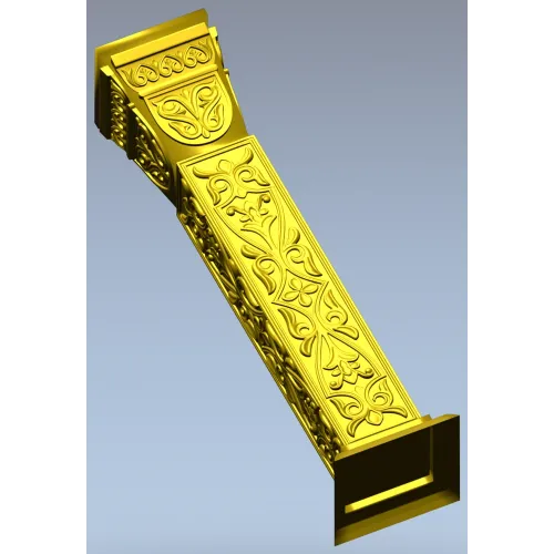 Ornate Floral Baluster 3D STL Model for CNC Carving