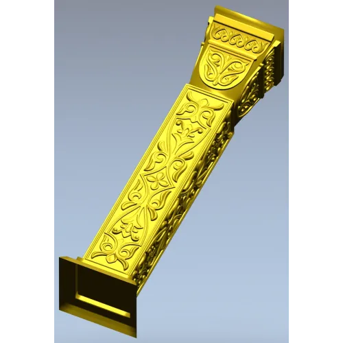 Ornate Floral Baluster 3D STL Model for CNC Carving