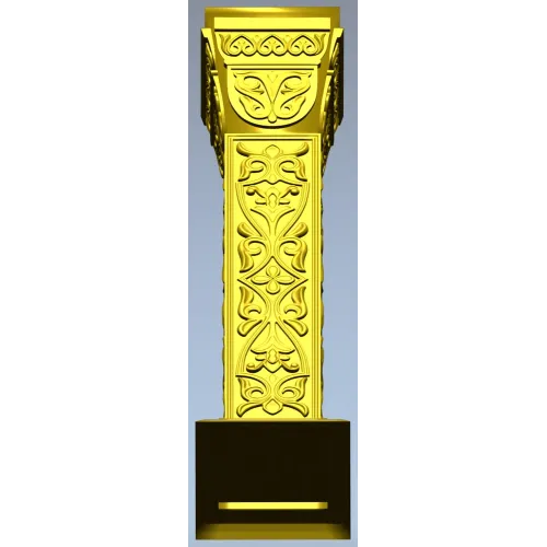 Ornate Floral Baluster 3D STL Model for CNC Carving
