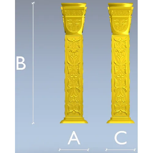 Ornate Floral Baluster 3D STL Model for CNC Carving