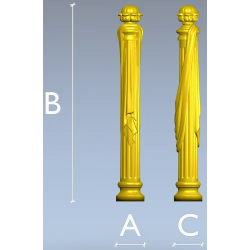 Драпированная балясина - 3D модель STL для чпу