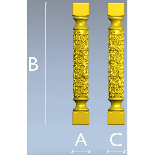 Aurelia Ornamental Baluster - STL 3D Model for CNC Milling