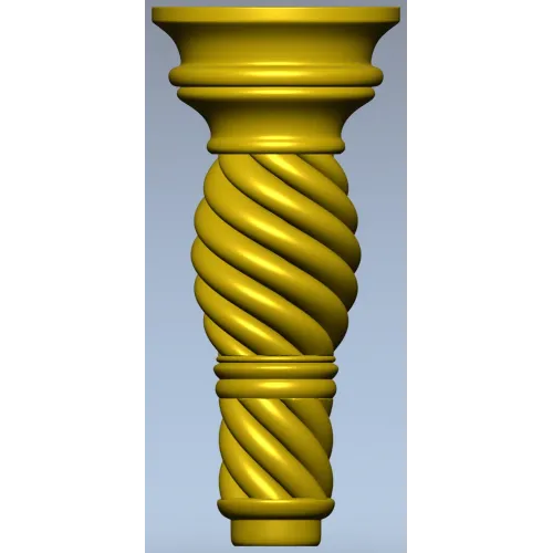 Spiral Twist Baluster - detailed STL 3D model for CNC milling
