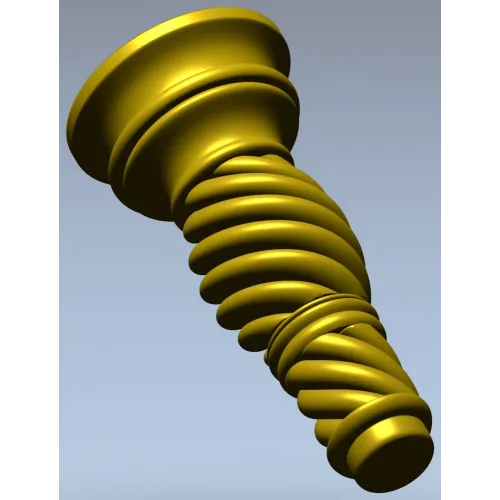 Spiral Twist Baluster - detailed STL 3D model for CNC milling