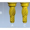 Spiral Twist Baluster - detailed STL 3D model for CNC milling