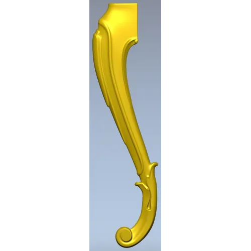 Rococo Scroll Furniture Leg - STL 3D model for CNC