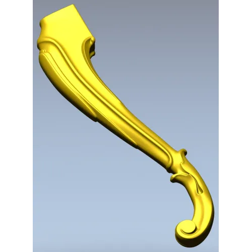 Rococo Scroll Furniture Leg - STL 3D model for CNC