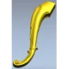 Rococo Scroll Furniture Leg - STL 3D model for CNC