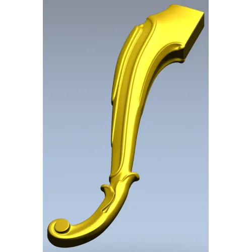 Rococo Scroll Furniture Leg - STL 3D model for CNC