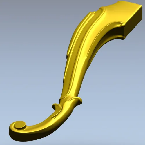 Rococo Scroll Furniture Leg - STL 3D model for CNC