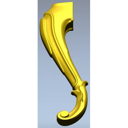 Rococo Scroll Furniture Leg - STL 3D model for CNC