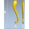 Rococo Scroll Furniture Leg - STL 3D model for CNC