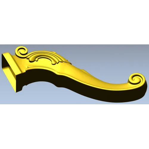 Auric Scroll - ornate furniture leg STL 3D model for CNC