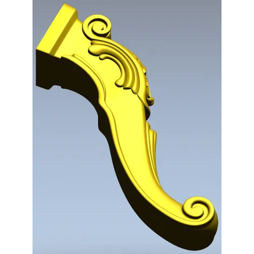 Auric Scroll - ornate furniture leg STL 3D model for CNC