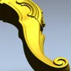 Auric Scroll - ornate furniture leg STL 3D model for CNC