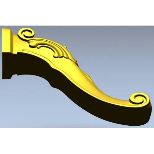 Auric Scroll - ornate furniture leg STL 3D model for CNC