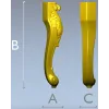 Резная мебельная ножка в классическом стиле - STL модель для ЧПУ