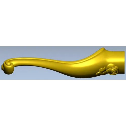 Кабриольная мебельная ножка с розой - STL модель для ЧПУ