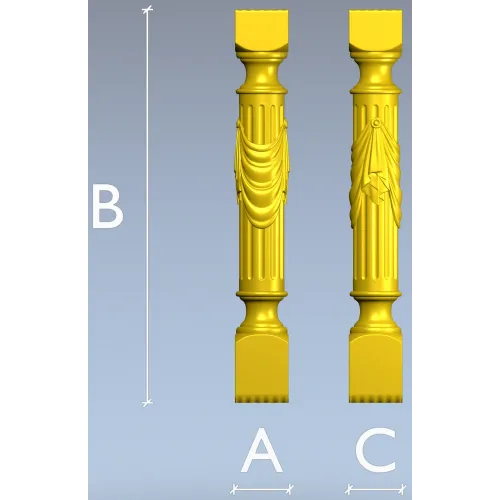 Regal Draped Baluster - STL 3D Model