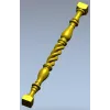 Spiral turned baluster - STL 3D model for CNC milling