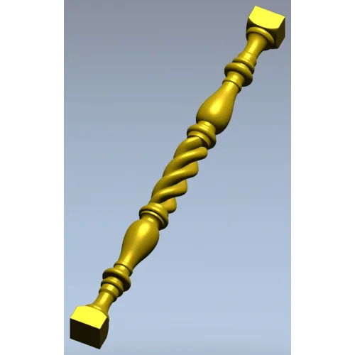 Spiral turned baluster - STL 3D model for CNC milling