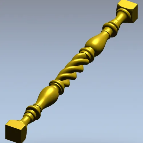 Spiral turned baluster - STL 3D model for CNC milling