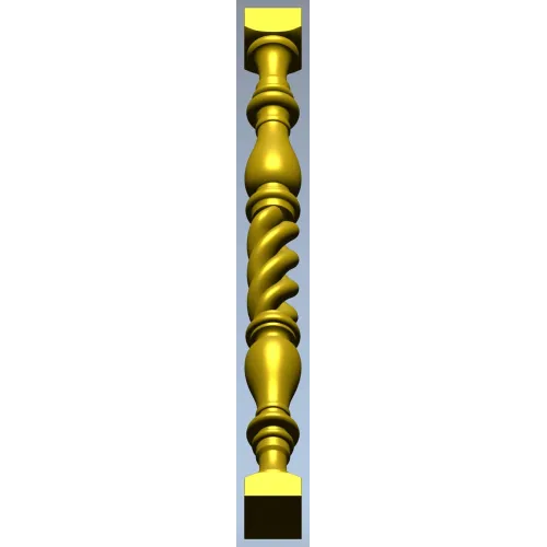 Spiral turned baluster - STL 3D model for CNC milling
