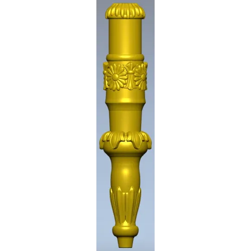 Daisy Acanthus Baluster - STL 3D model for CNC