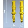 Daisy Acanthus Baluster - STL 3D model for CNC