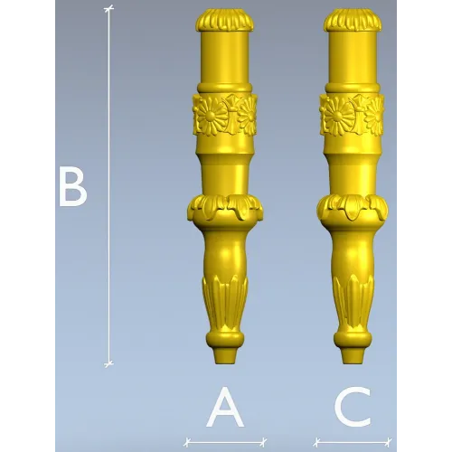 Daisy Acanthus Baluster - STL 3D model for CNC